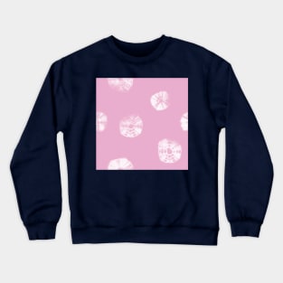 Polka shibori white dots over pink Crewneck Sweatshirt